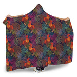 Rooster And Rowan Pattern Print Hooded Blanket