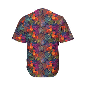 Rooster And Rowan Pattern Print Men's Baseball Jersey