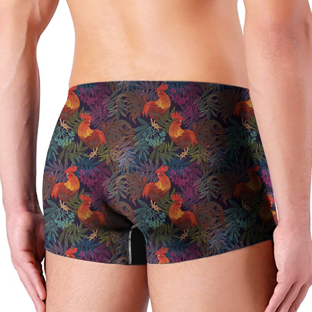 Rooster And Rowan Pattern Print Men's Boxer Briefs