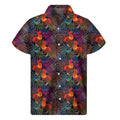 Rooster And Rowan Pattern Print Men's Short Sleeve Shirt