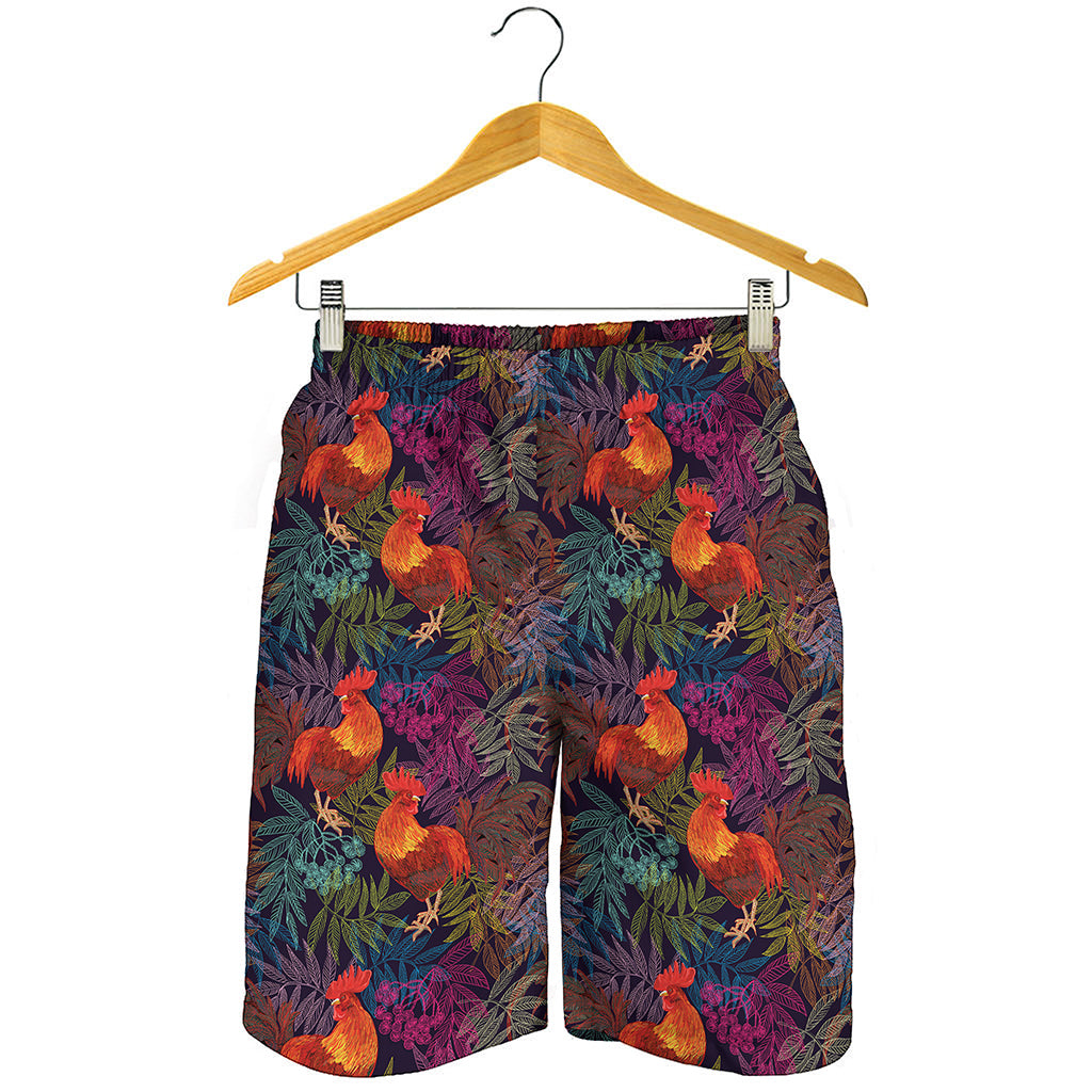 Rooster And Rowan Pattern Print Men's Shorts