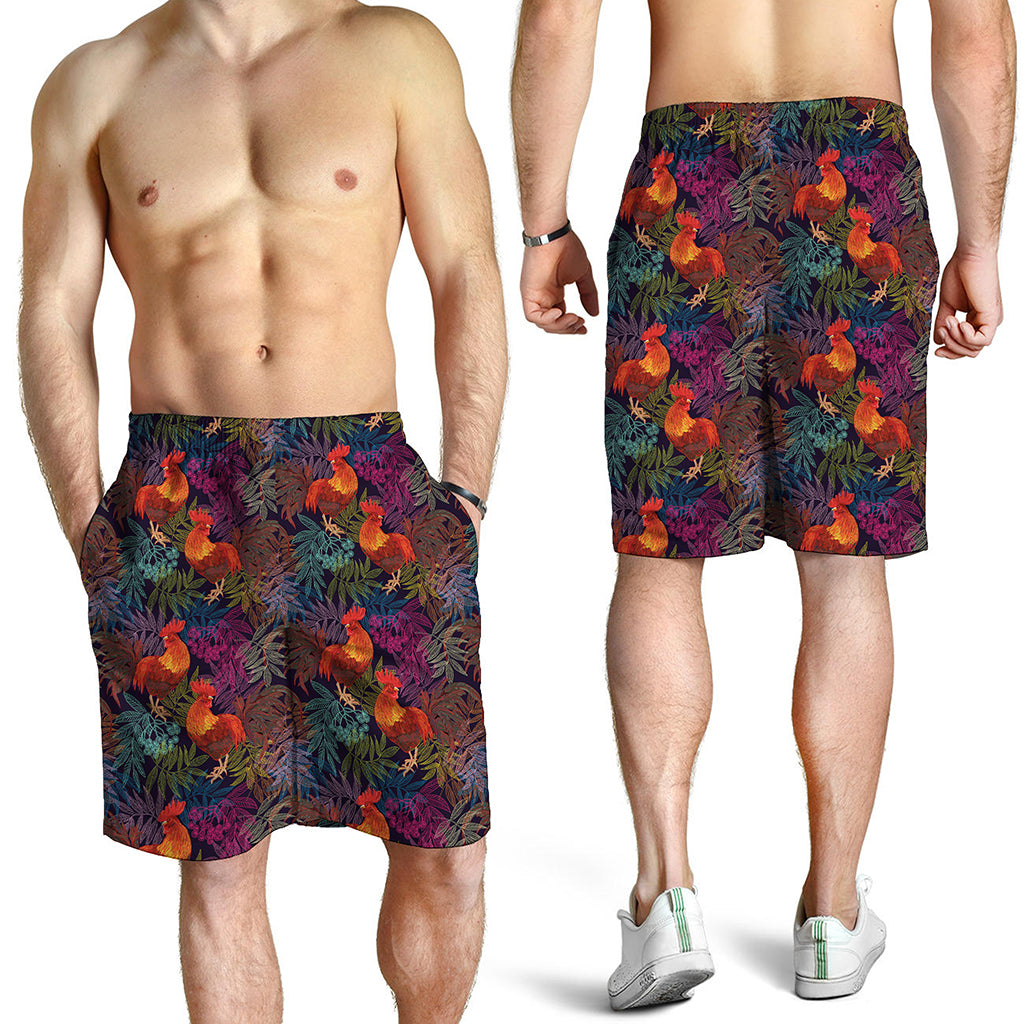 Rooster And Rowan Pattern Print Men's Shorts