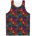 Rooster And Rowan Pattern Print Men's Tank Top