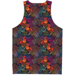 Rooster And Rowan Pattern Print Men's Tank Top