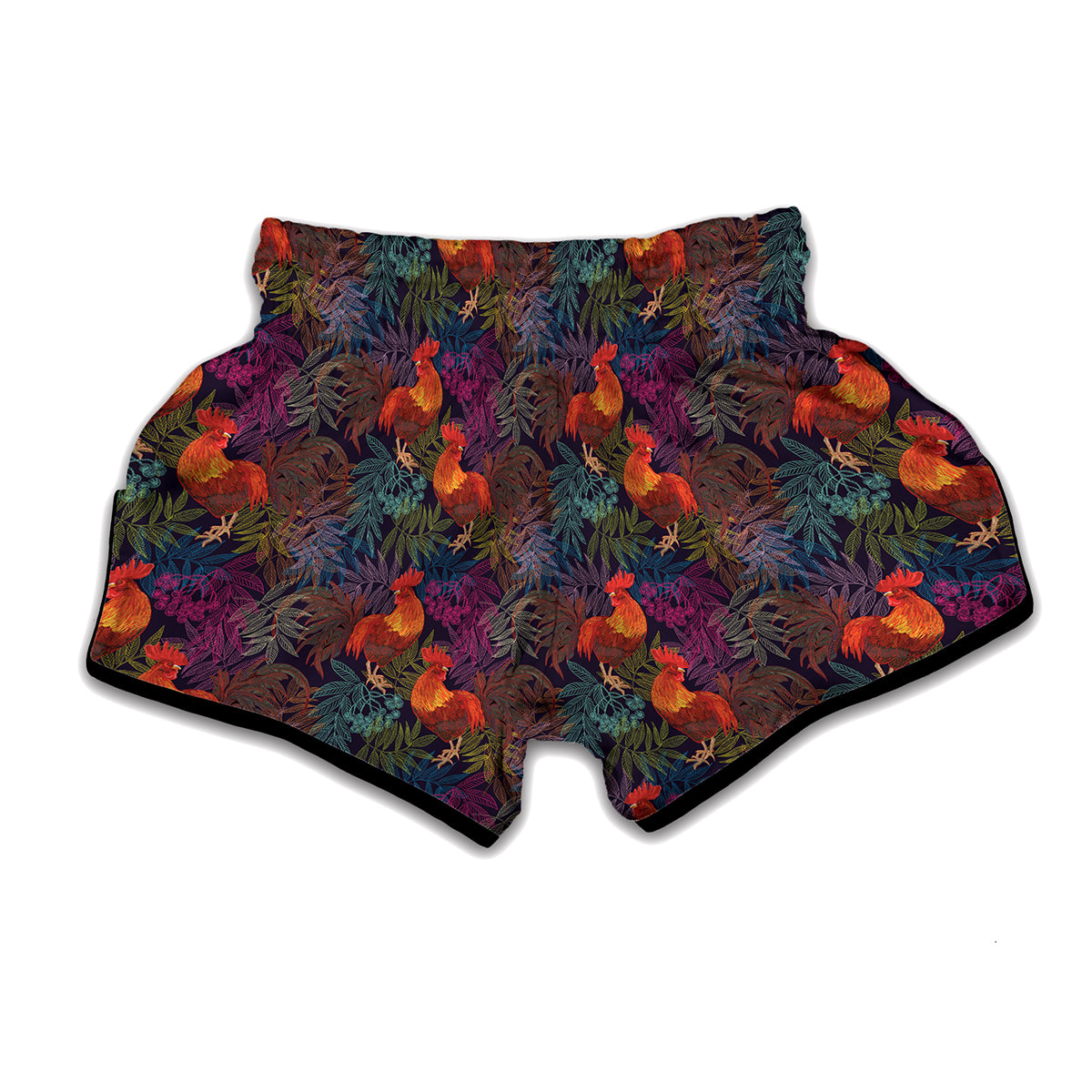 Rooster And Rowan Pattern Print Muay Thai Boxing Shorts