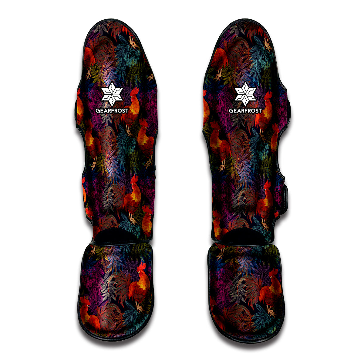 Rooster And Rowan Pattern Print Muay Thai Shin Guard