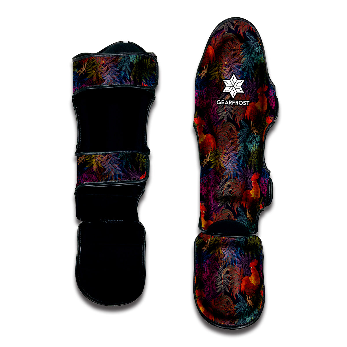 Rooster And Rowan Pattern Print Muay Thai Shin Guard