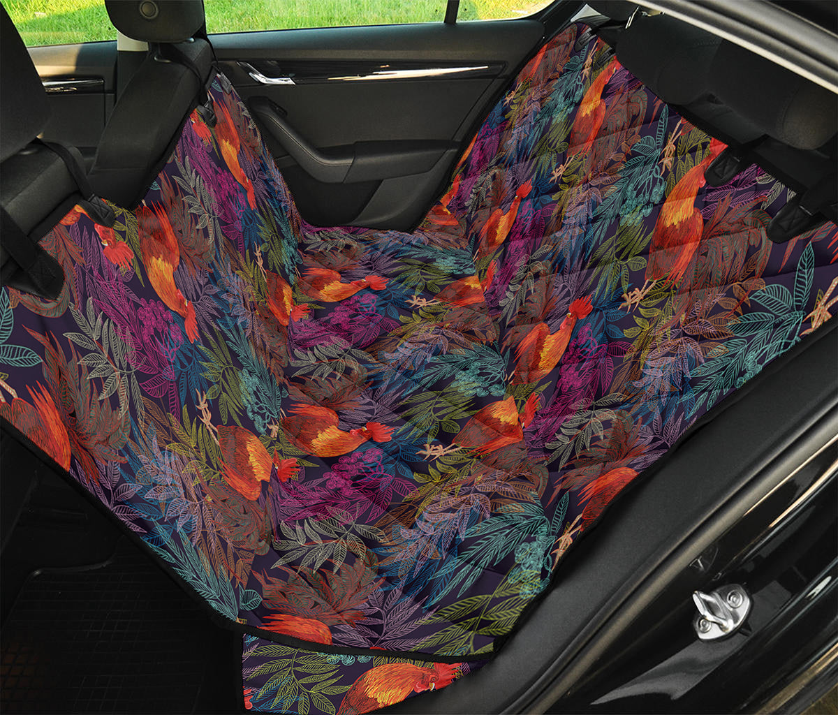 Rooster And Rowan Pattern Print Pet Car Back Seat Cover