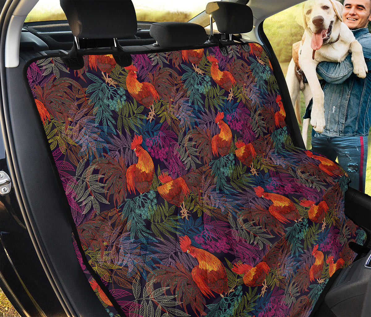 Rooster And Rowan Pattern Print Pet Car Back Seat Cover