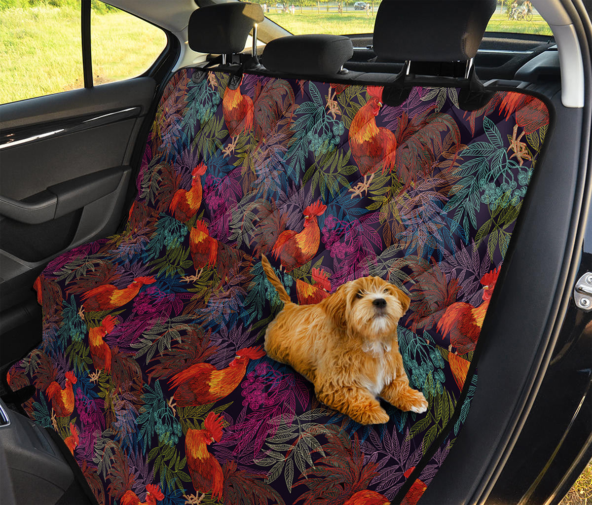 Rooster And Rowan Pattern Print Pet Car Back Seat Cover