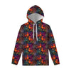 Rooster And Rowan Pattern Print Pullover Hoodie