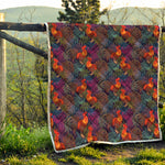 Rooster And Rowan Pattern Print Quilt