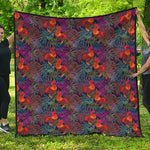 Rooster And Rowan Pattern Print Quilt