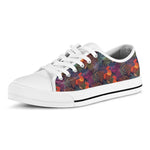 Rooster And Rowan Pattern Print White Low Top Shoes