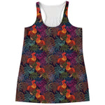 Rooster And Rowan Pattern Print Women's Racerback Tank Top