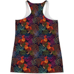Rooster And Rowan Pattern Print Women's Racerback Tank Top