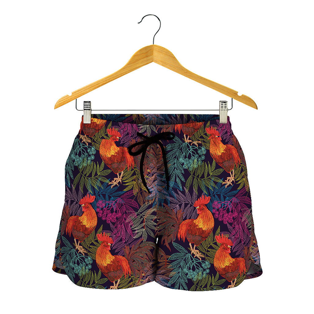 Rooster And Rowan Pattern Print Women's Shorts