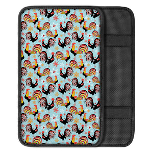 Rooster And Snowflake Pattern Print Car Center Console Cover