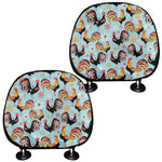 Rooster And Snowflake Pattern Print Car Headrest Covers