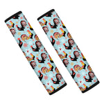 Rooster And Snowflake Pattern Print Car Seat Belt Covers