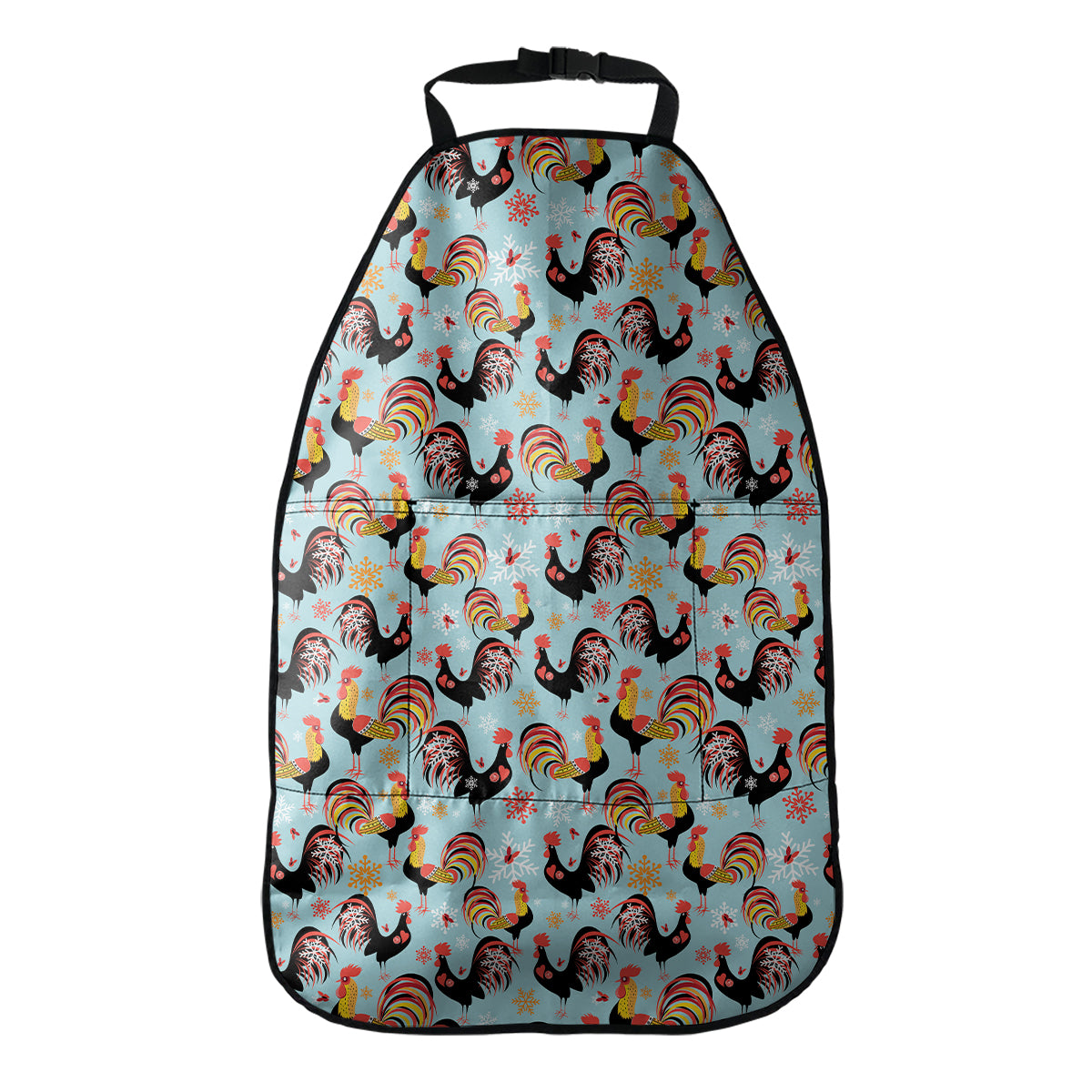 Rooster And Snowflake Pattern Print Car Seat Organizers