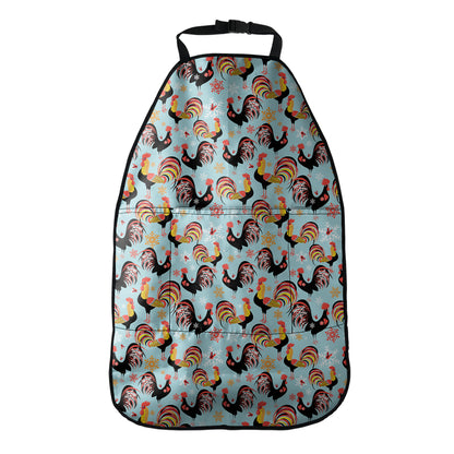 Rooster And Snowflake Pattern Print Car Seat Organizers