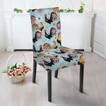 Rooster And Snowflake Pattern Print Dining Chair Slipcover