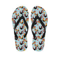 Rooster And Snowflake Pattern Print Flip Flops