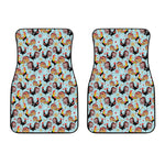 Rooster And Snowflake Pattern Print Front Car Floor Mats