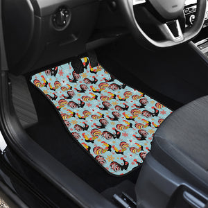 Rooster And Snowflake Pattern Print Front Car Floor Mats