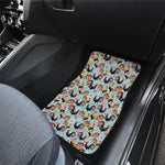 Rooster And Snowflake Pattern Print Front Car Floor Mats