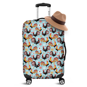 Rooster And Snowflake Pattern Print Luggage Cover