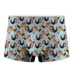 Rooster And Snowflake Pattern Print Men's Boxer Briefs