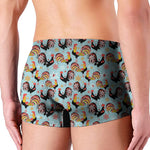 Rooster And Snowflake Pattern Print Men's Boxer Briefs