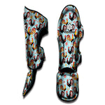 Rooster And Snowflake Pattern Print Muay Thai Shin Guard