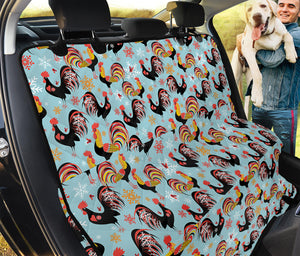 Rooster And Snowflake Pattern Print Pet Car Back Seat Cover