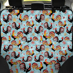 Rooster And Snowflake Pattern Print Pet Car Back Seat Cover