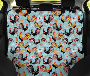 Rooster And Snowflake Pattern Print Pet Car Back Seat Cover