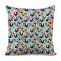 Rooster And Snowflake Pattern Print Pillow Cover