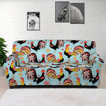 Rooster And Snowflake Pattern Print Sofa Cover