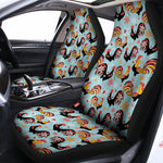 Rooster And Snowflake Pattern Print Universal Fit Car Seat Covers