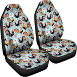 Rooster And Snowflake Pattern Print Universal Fit Car Seat Covers