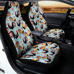 Rooster And Snowflake Pattern Print Universal Fit Car Seat Covers