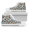 Rooster And Snowflake Pattern Print White High Top Shoes