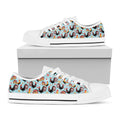 Rooster And Snowflake Pattern Print White Low Top Sneakers
