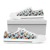 Rooster And Snowflake Pattern Print White Low Top Shoes