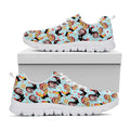 Rooster And Snowflake Pattern Print White Running Shoes