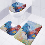 Rooster Painting Print 3 Piece Bath Mat Set
