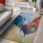 Rooster Painting Print Area Rug