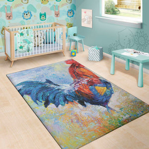 Rooster Painting Print Area Rug